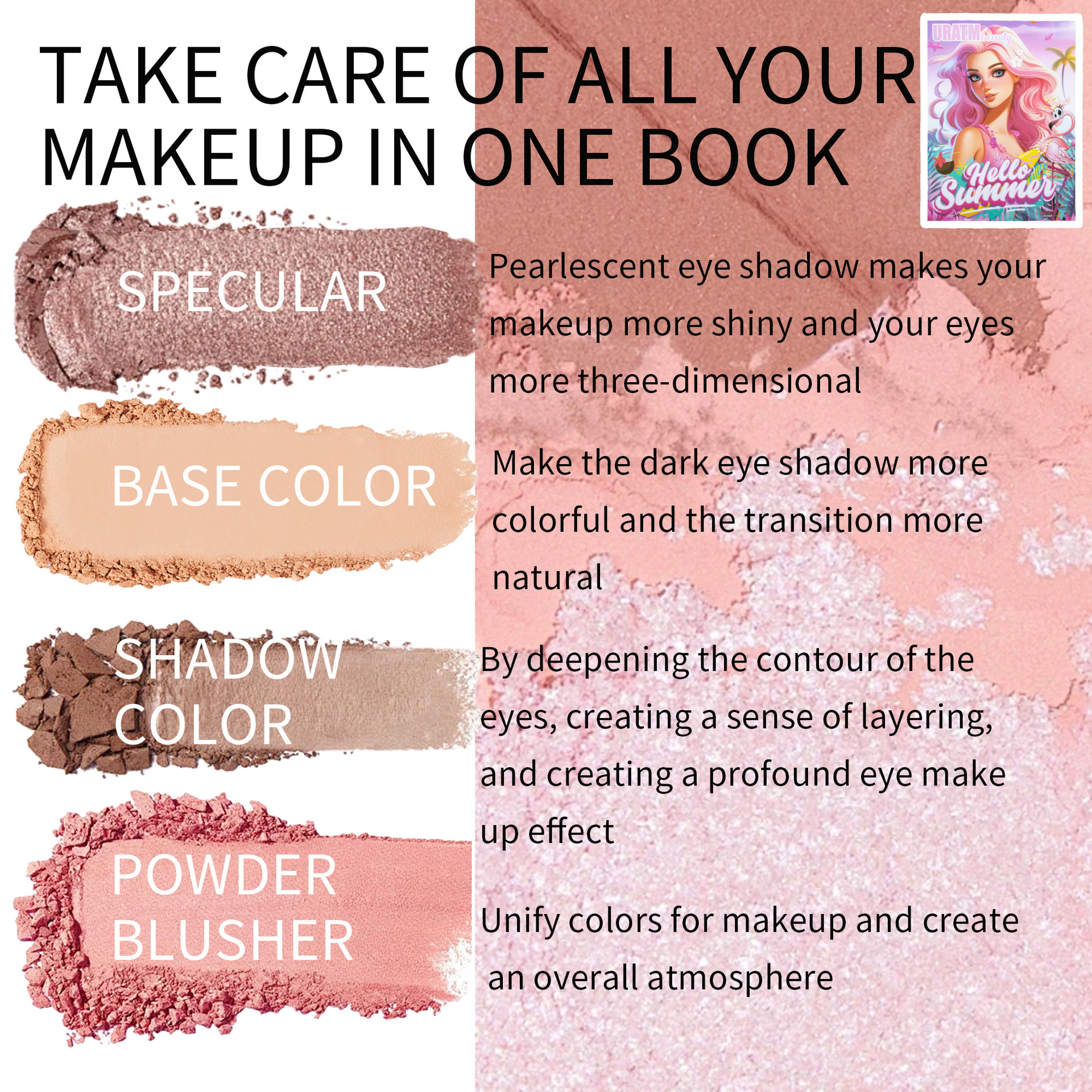 Cross-border 117-color folding eyeshadow palette, four-layer matte, pearlescent blush contour, high-gloss one-piece makeup palette undefined