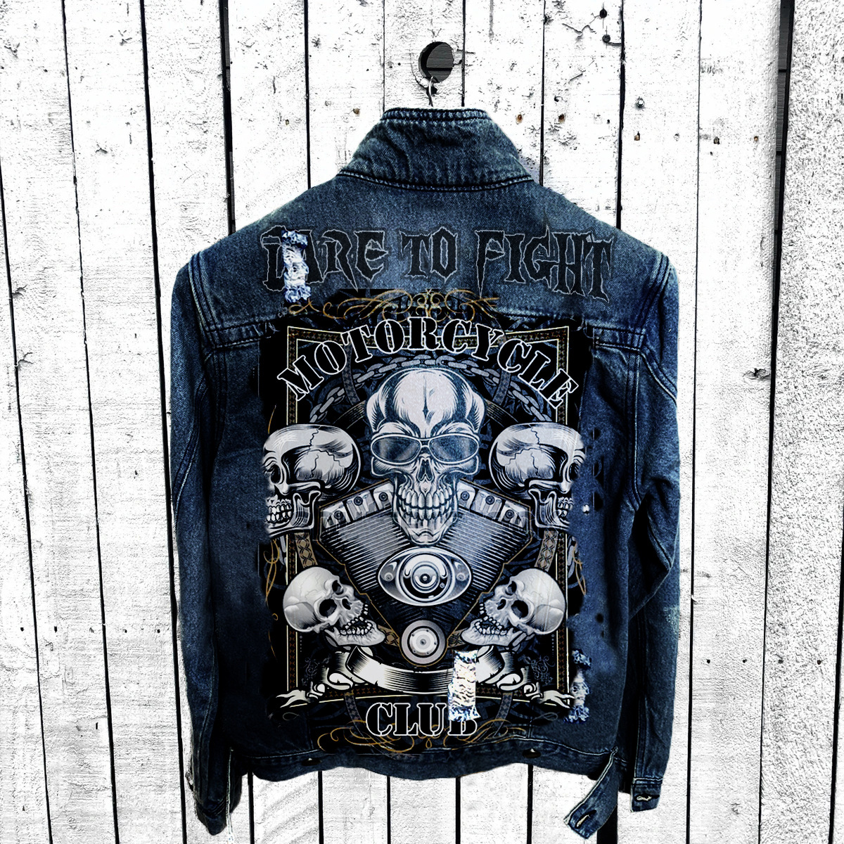 Men's Denim Jacket Round Neck Casual Printed Jacket For Autumn_voghion.com