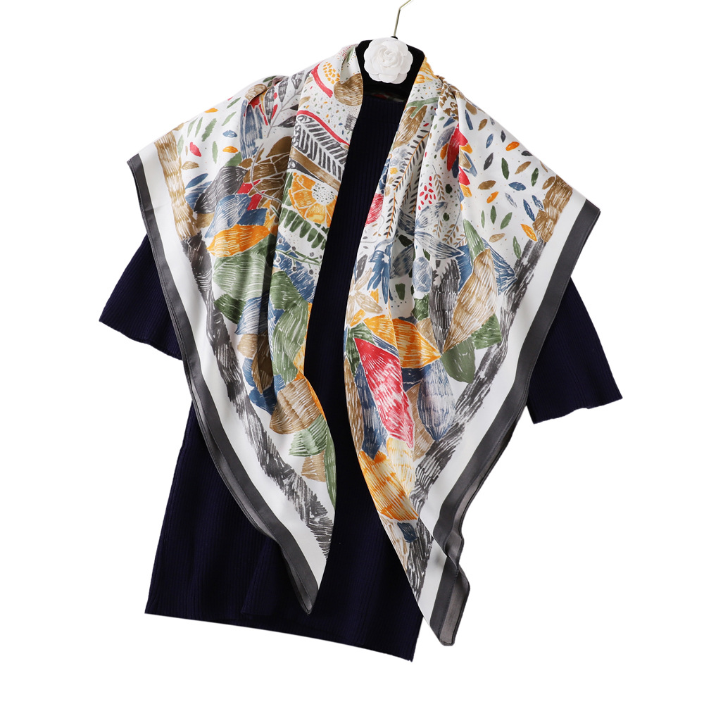 83g Weight Silk Scarf Classification Holiday, Street Occasion Twill Material Color Block Pattern Spring&Summer Season Women's Gender Elegant, Basic, Simple Style Style Women's Elegant Basic Simple Style Color Block Twill Silk Scarf 17