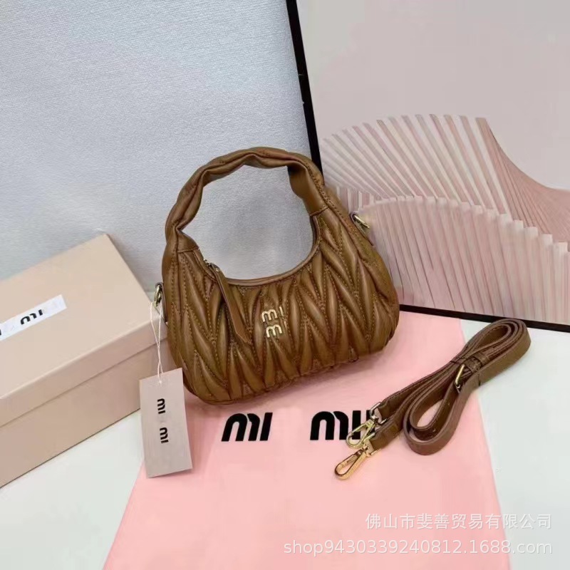 Miaomiu familia Qianjin, bolso de brazo, bolso de brazo Hobo, bolso de hombro, bolso de media luna portátil.