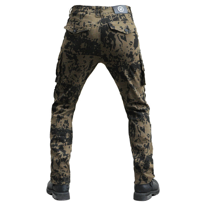 Volero motocicleta jeans hombres multi-bolsa ropa de trabajo transpirable camuflaje pantalones motocicleta caída-resistente verano ciclismo Pantalones