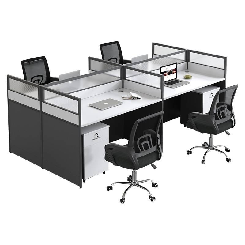 Oficina de cuatro asientos Silla de escritorio del personal combinación de seis asientos personal escritorio pantalla titular de la tarjeta personal escritorio al por mayor