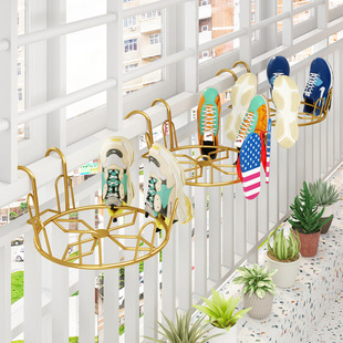 Balcony Shoe Rack Floor Shoe Drying Artifact Railing Shoe Rack Drying Socks Window Hanging Sandal Rack Drying