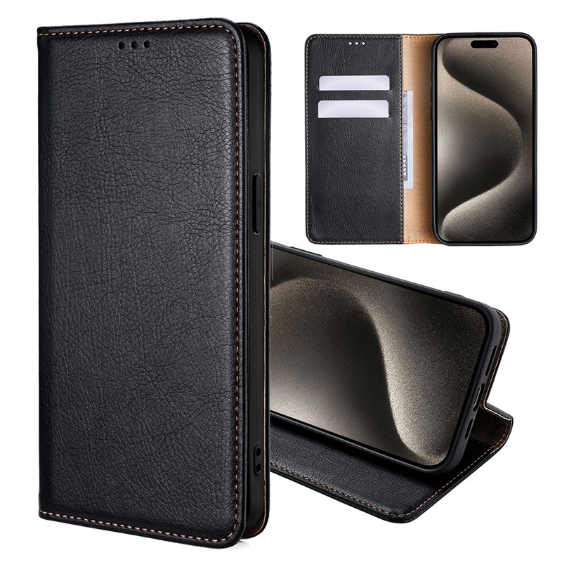 Suitable for Apple 17 Flip iPhone 15 Pro Magnetic 13 Mobile Phone Case 12 16Promax Mobile Phone Leather Case