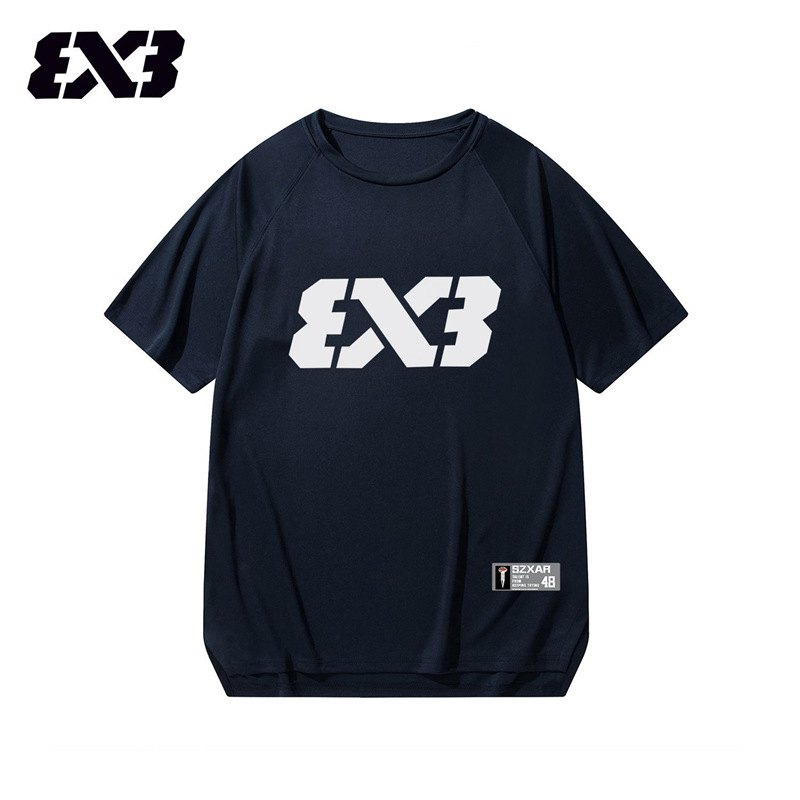 3V3 liga deportiva americana de manga corta hombre 2024 verano nuevo entrenamiento de baloncesto camiseta de tiro ropa de entrenamiento de secado rápido