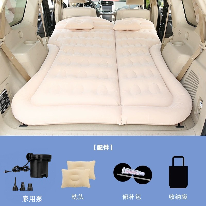 Vehicle-mounted inflatable bed — Qìchē PVC Flocking SUV - replace-home-pump-suv-honeycomb-beige