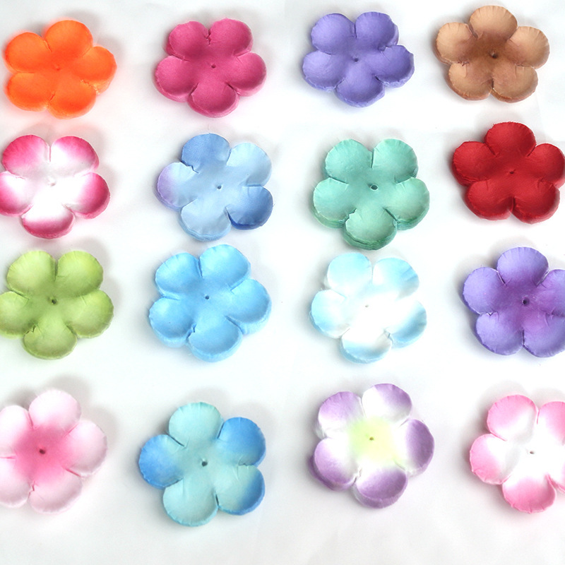 5cm Simulated Peach Blossom Petals DIY Craft Umbrella Clothing Accessories Scene Cloth Decoration Handmade Threading Ornaments