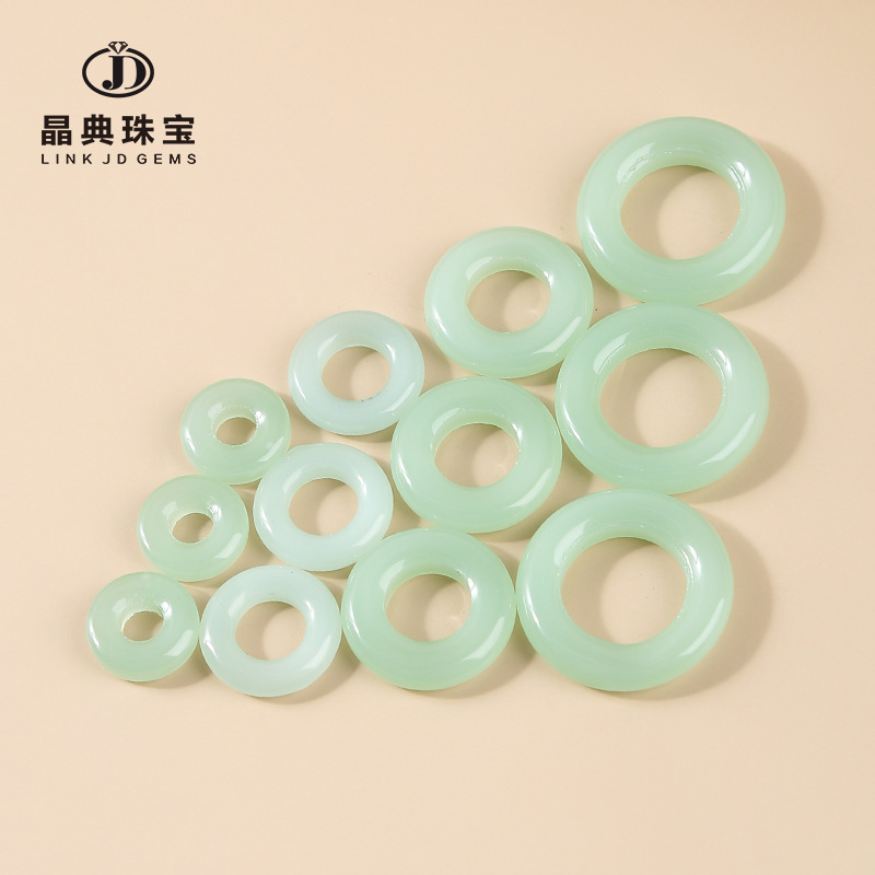 Crystal Jewelry Large Hole Peace Buckle Ring New Chinese Style DIY Necklace Accessories Pendant Wholesale Glass Crystal Jewelry Large Hole Peace Buckle Ring New Chinese Style DIY Necklace Accessories Pendant Wholesale Glass