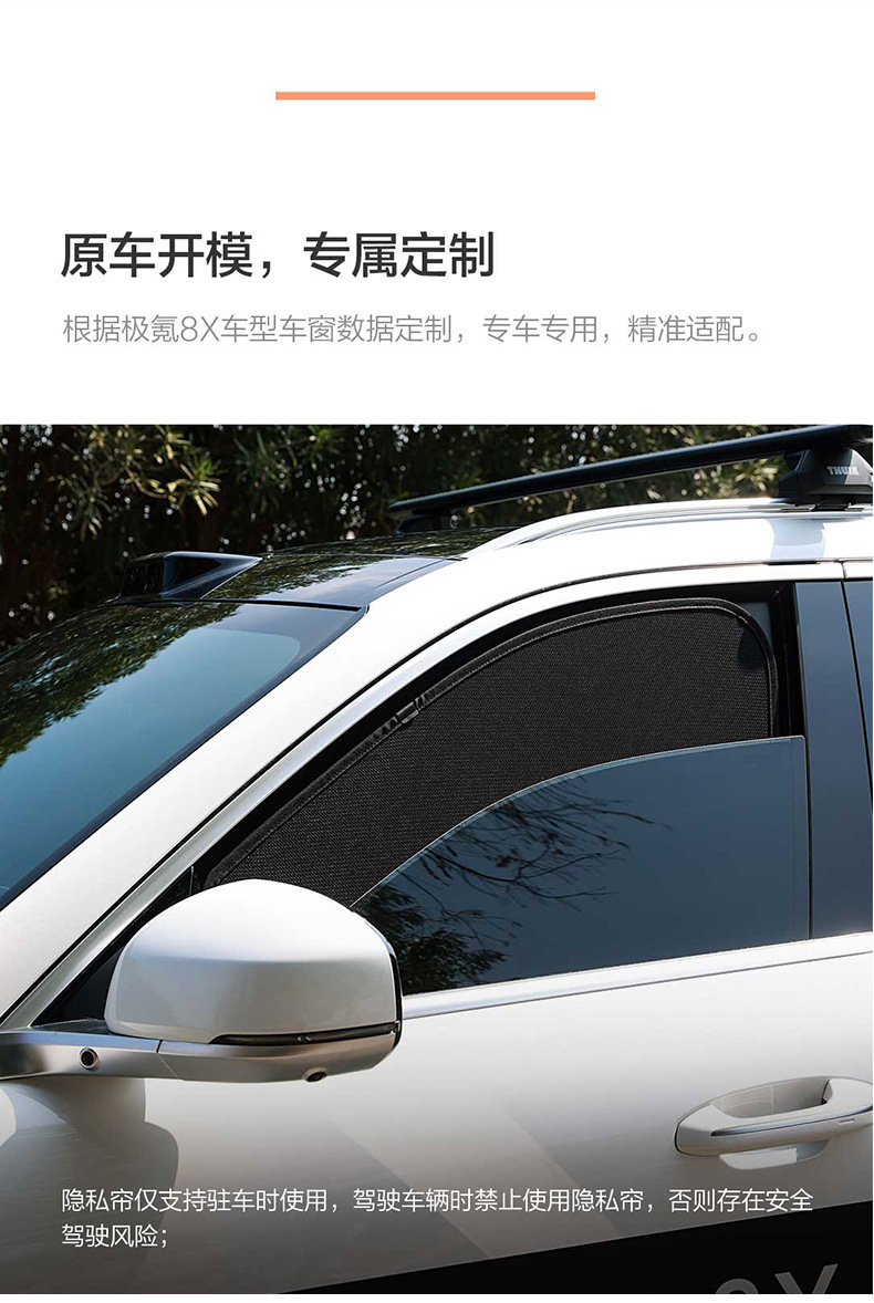 Suitable for Zeekr 8X/9X Cassette-Type Magnetic Car Front Window Mosquito Net and Full-Window Sunshade