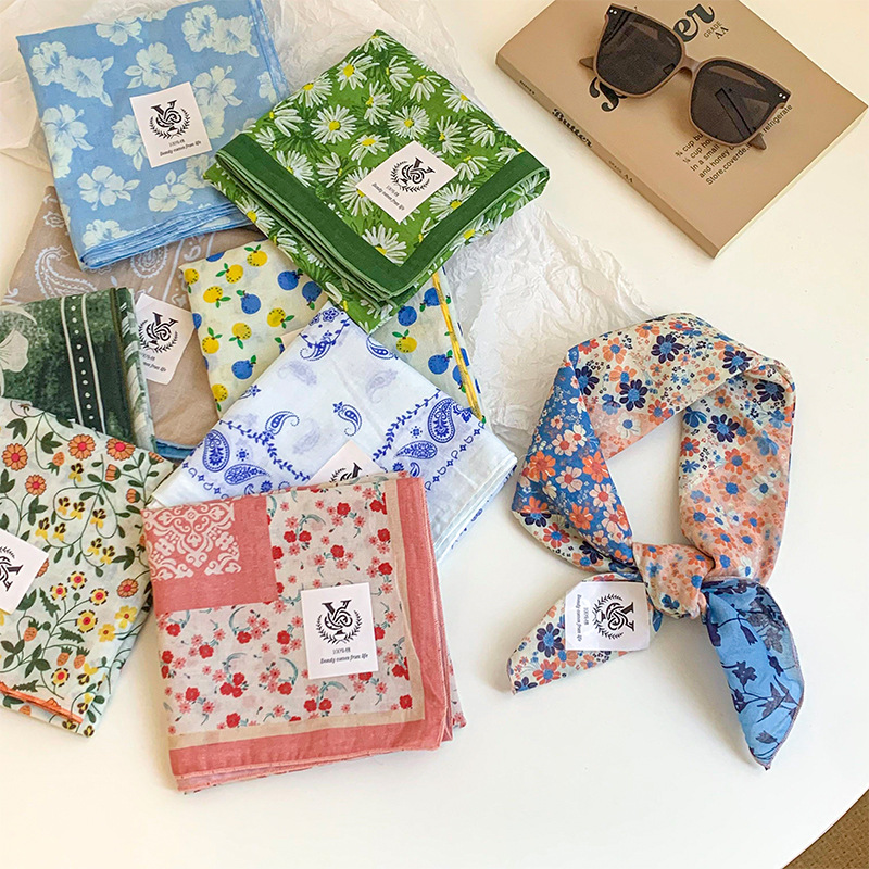 70*70 algodón suave y lino agradable para la piel transpirable 100% algodón protector del cuello bufanda cuadrada pañuelo todo fósforo nuevo bufanda bufanda de seda mujer