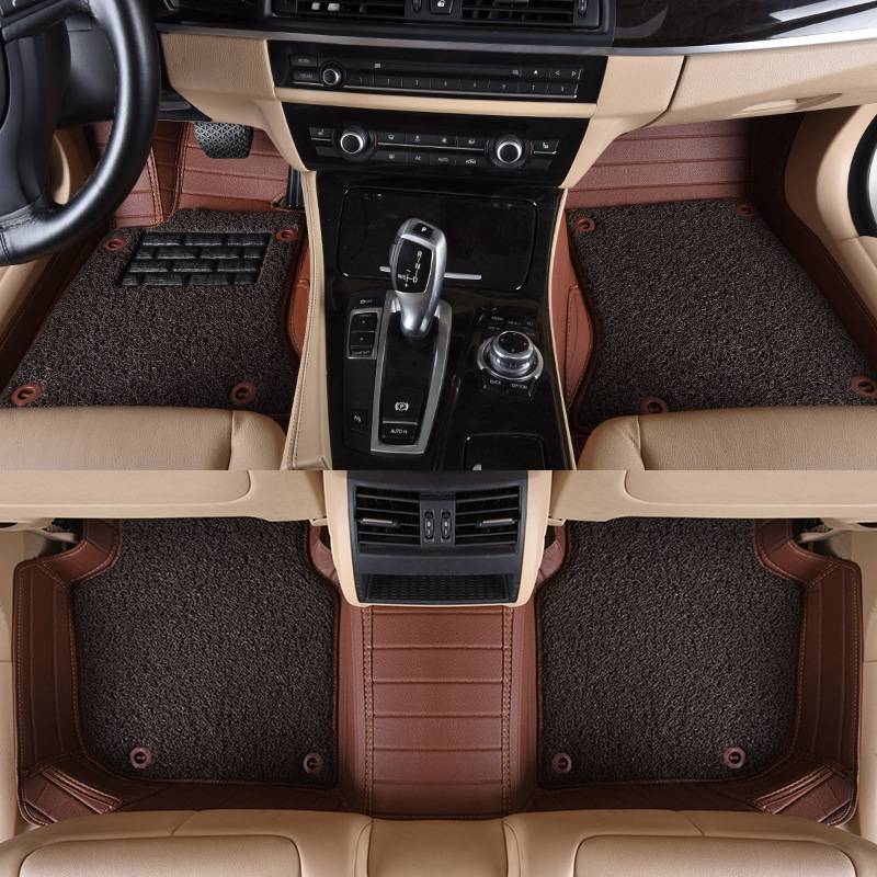 다크 브라운 가죽 + 커피 와이어 링 [가로 더블 레이어]]