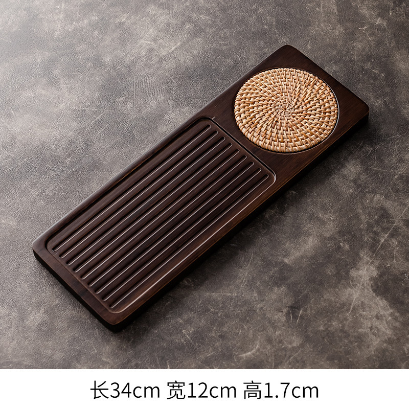 Bandeja Rectangular de Té de Bambú de Madera