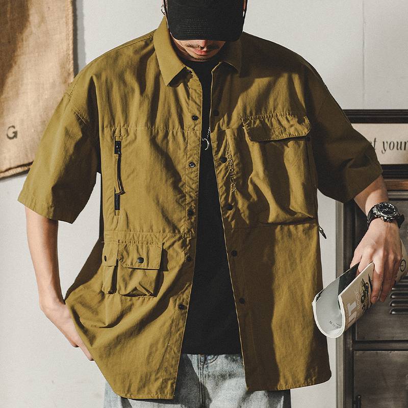 Jay Leno American Tooling Men's Short-sleeved Shirt Fashionable Tactical Jacket Summer Loose Hunting Dress Trendy Shirt