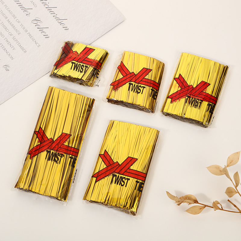 12cm 装饰点缀扎带 餐具礼品外包装金银扎线 彩色扎丝厂家批