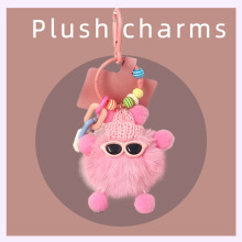 新款小煤球精灵汽车钥匙扣挂件ins网红可爱毛绒公仔包包挂饰批发
