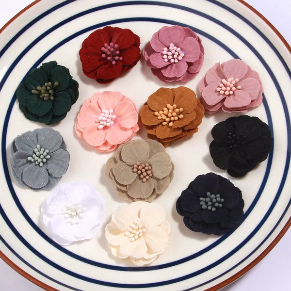 3.5cm multi-layer head flower handmade hair accessories Korean style flower diy hand simulation flower factory direct sales