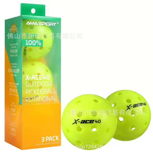Amasport Pickleball Pickleball 40-Hole Plastic Ball Usapa Certified Game Ball