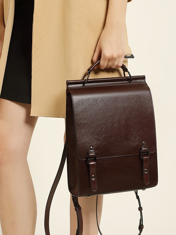 Fashion Glossy Leather Backpack Image 2