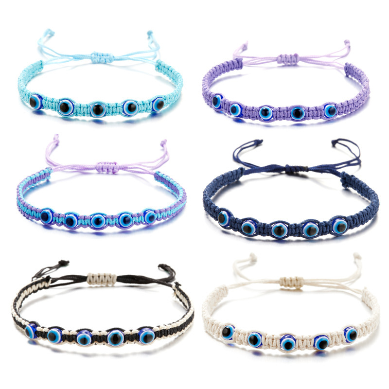 Cross-border Hot-selling Personalized Devil's Eye Evil Eye Bracelet Multicolor Bracelet Handmade Woven Bracelet for Eye Cross-border Hot-selling Personalized Devil's Eye Evil Eye Bracelet Multicolor Bracelet Handmade Woven Bracelet for Eye