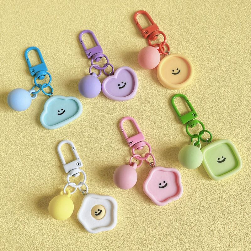 Korean Candy Color Resin Smiley Face Small Jewelry Pendant Cute Men's and Women's Bag Keychain Pendant Headset Pendant