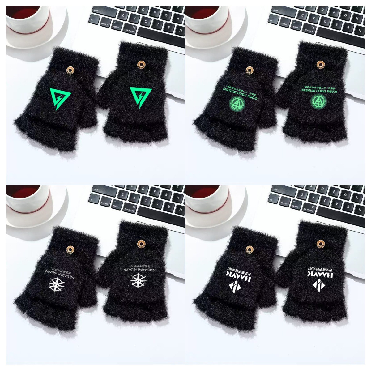 Delta Gloves Half-Finger Students and Kidsren Winter Warm and Cold-Proof Fleece-Lined Thickeneded Cycling Boys