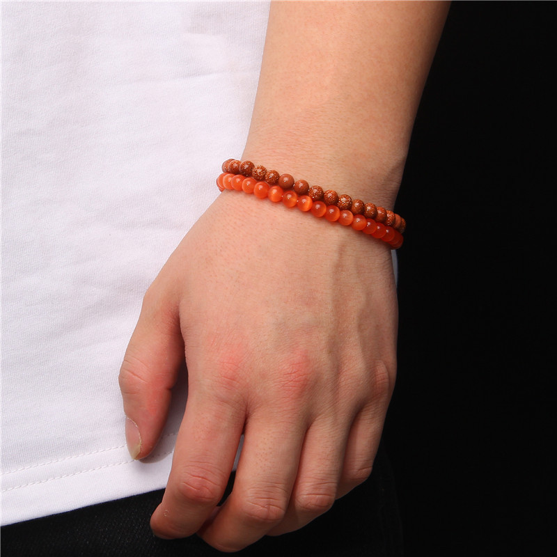 18g Weight Bracelets Classification Natural Stone Chain Material 1 Piece Quantity Holiday, Daily Occasion natural stone Material Round Pattern Unisex Gender Beaded Design Casual, Simple Style Style Casual Simple Style Round Natural Stone Wholesale Bracelets 18