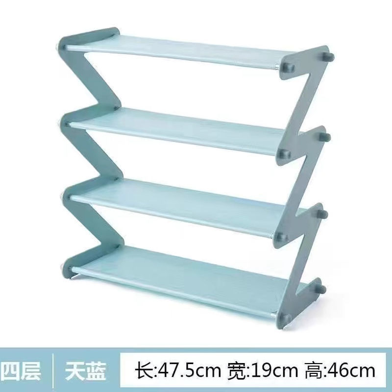 Un estante de zapatos plegable en la puerta de almacenamiento en casa pequeño dormitorio infantil estante de zapatos simple para niños