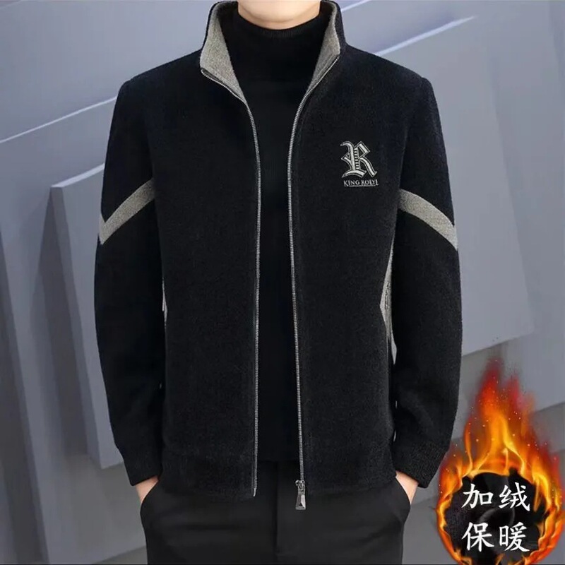 Men's Coat Autumn and Winter Duffy Handsome Korean Version Fashionable Casual Woolen Coat Men's Advanced Sense Woolen Warm Thick Jacket