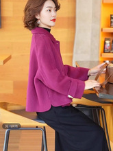 双面呢羊毛大衣气质牛角扣毛呢外套2025秋冬新款