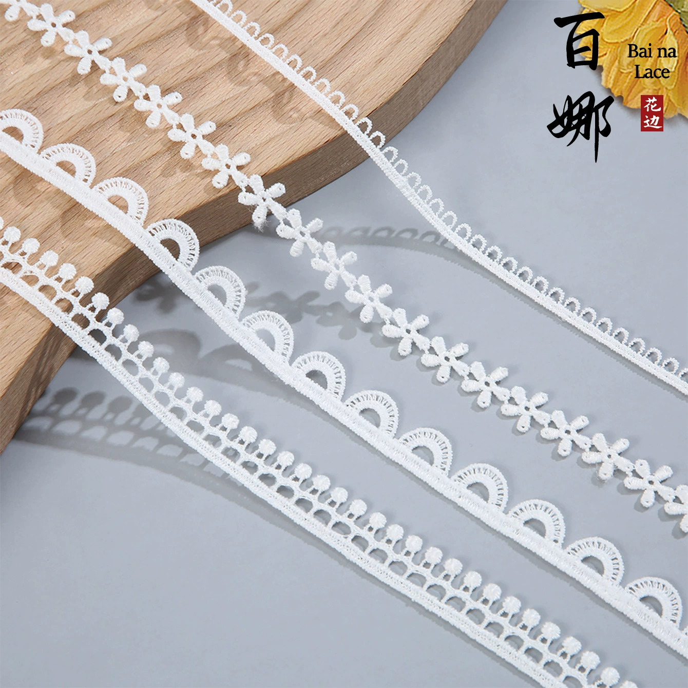 Лолита белый кружевной кружевной водорастворимый хлопок без эластичных аксессуаров для нижнего белья