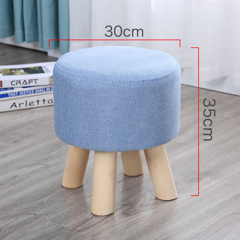 Taburete pequeño Internet celebridad hogar tela taburete bajo sala de estar creativa sofá taburete lindo taburete redondo zapatos Cambio de heces perezoso banco pequeño