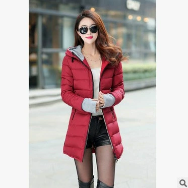 Warm cotton long down jacket with down, plus size, mid-length, European style