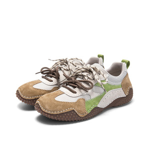 Casual Shoes for Women 2025 Spring and Summer New Non-Slip Versatile Color Matching Soft Sole Lightweight Running Shoes Hand-Stitched Sports Shoes