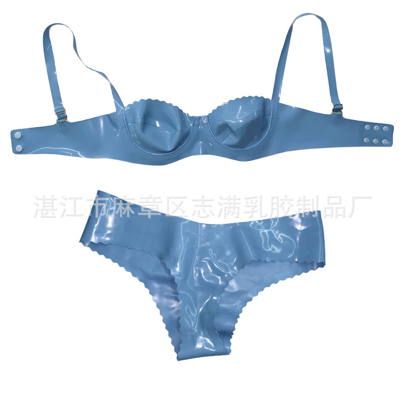 latex Underwear Bra Set latex Sexy European and American latex Underwear Sexy latex Low Waist latex Underwear