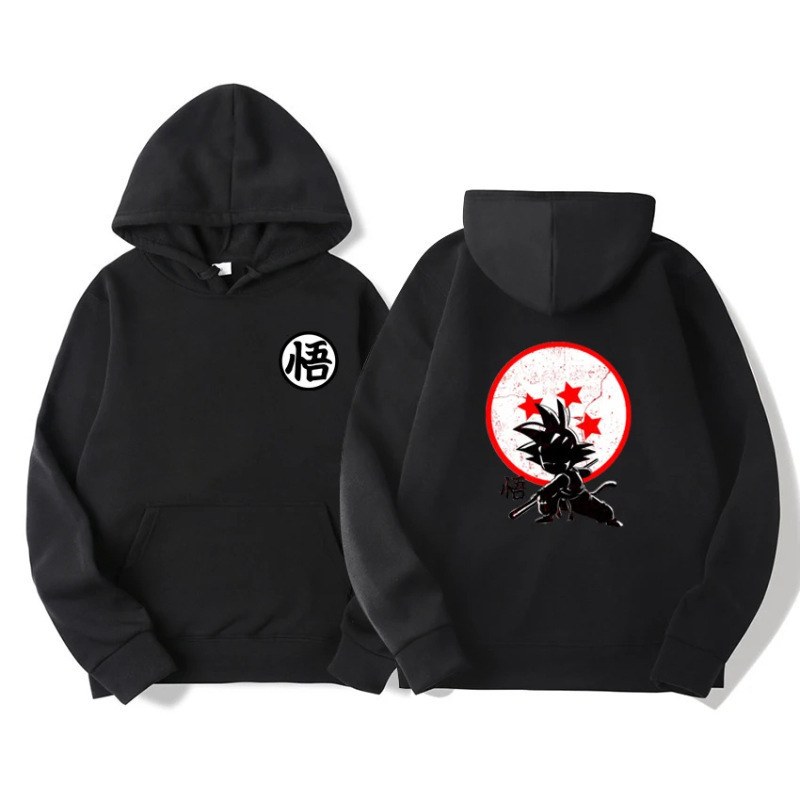 Spring and Autumn New Casual Loose Hooded Sweatshirt for Men and Women, Anime Dragon Ball Goku Crew Neck Sweatshirt, Cross-Border