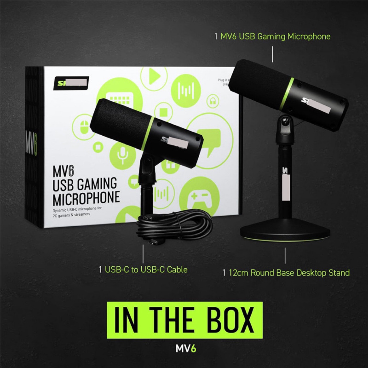 跨境外贸MV6游戏主播麦克风专业录音动圈话筒USB桌面电脑电竞直播