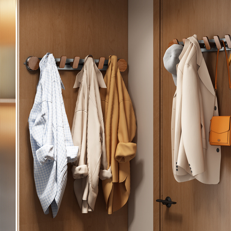衣柜外侧面挂架中古风柜子侧面挂衣钩门后挂钩置物架免打孔挂衣架