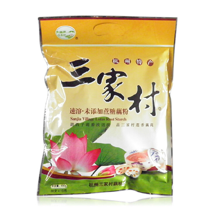 杭州产三家村藕粉羹营养桂花莲子真西湖藕粉早餐小袋装400g|undefined