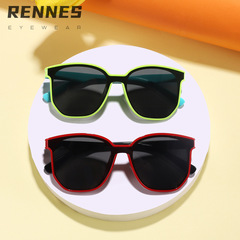 跨境兒童新款撞色個性方框戶外遮陽墨鏡潮流時尚穿搭必備太陽鏡