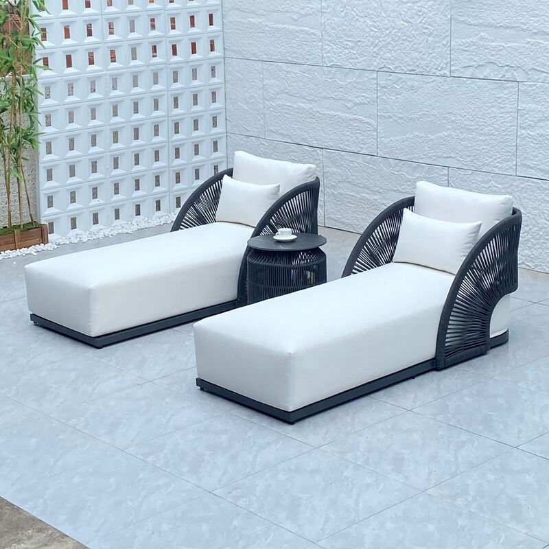 Outdoor Bed, Courtyard, Open-Air Swimming Pool, Lounge Chair, Leisure Hotel, B&B, Beach Chair, Designer Three-Piece Furniture Set