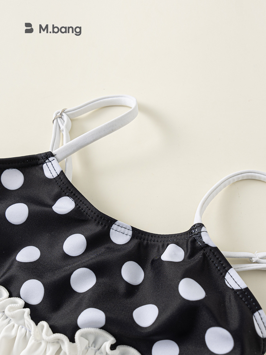 Youbao Ropa para niños Traje de baño lindo para niños Traje de baño dividido con tirantes Traje de baño para niñas Traje de baño de lunares de dos piezas