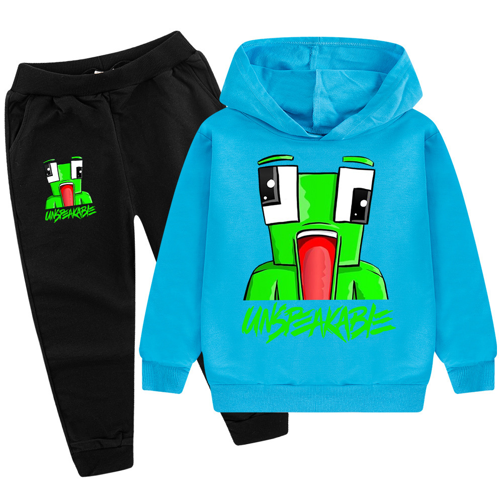 Hot selling unspeakable printed pattern children's clothing set hoodie hoodie+pants_voghion.com
