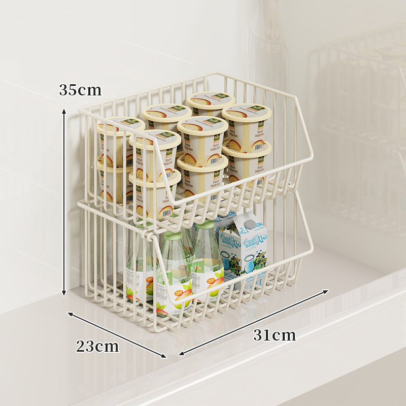 冰柜内部置物架可叠加隔层架子吊篮食品收纳筐冰箱多层分隔框神器|undefined