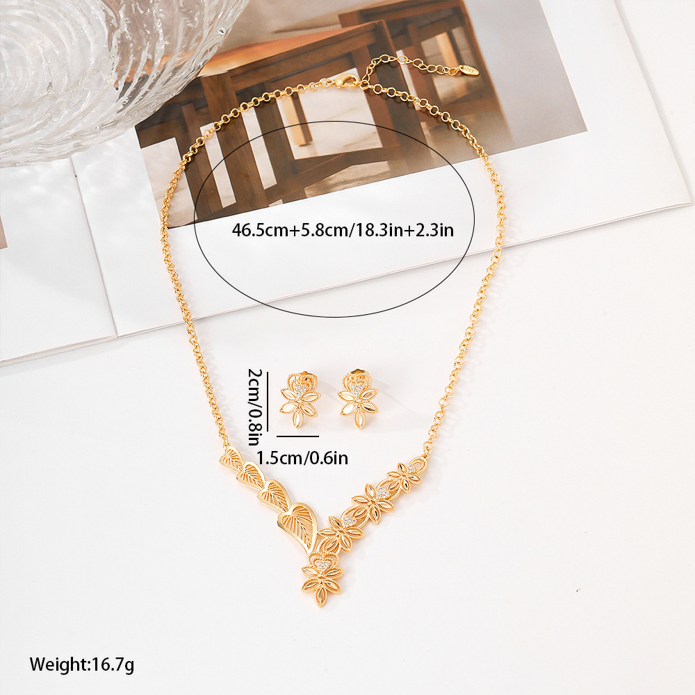 Europa y América opciones transfronterizas collares joyas juegos de joyas de mujer collares de orejas de bronce joyas de moda de Oriente Medio image 5
