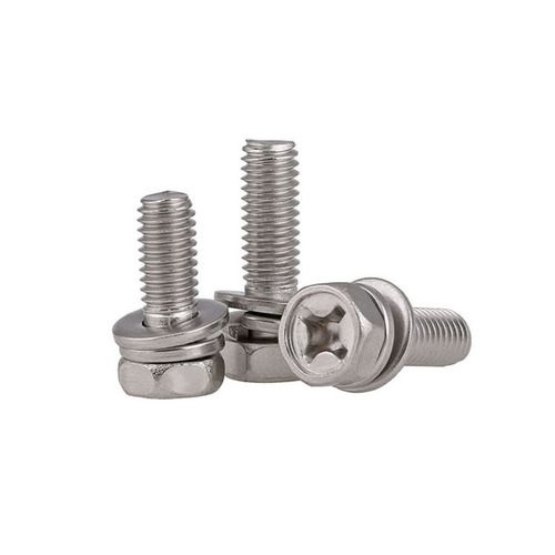 GB9074.13 Cross external hexagon combination screw 304 stainless steel external hexagon head three combination bolt M4-M10