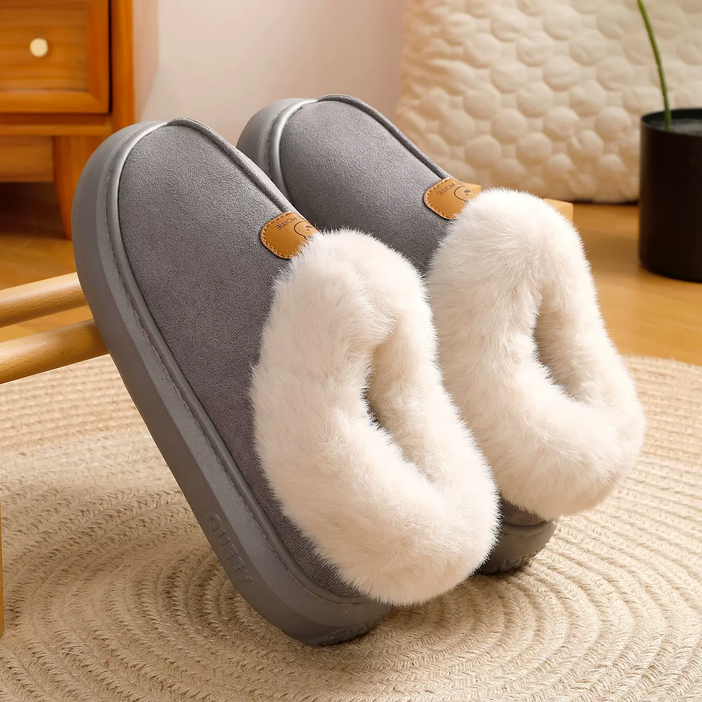 包跟棉拖鞋男冬季室内家居防风加绒保暖防滑厚底2025新款棉鞋女士