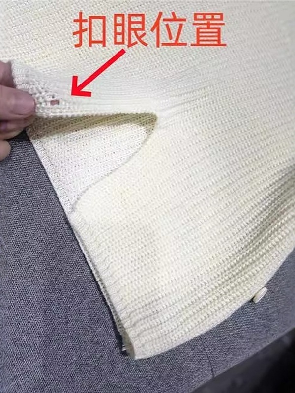 韩系设计感下摆提扣针织衫女秋季大码微胖MM显瘦宽松慵懒休闲毛衣|undefined