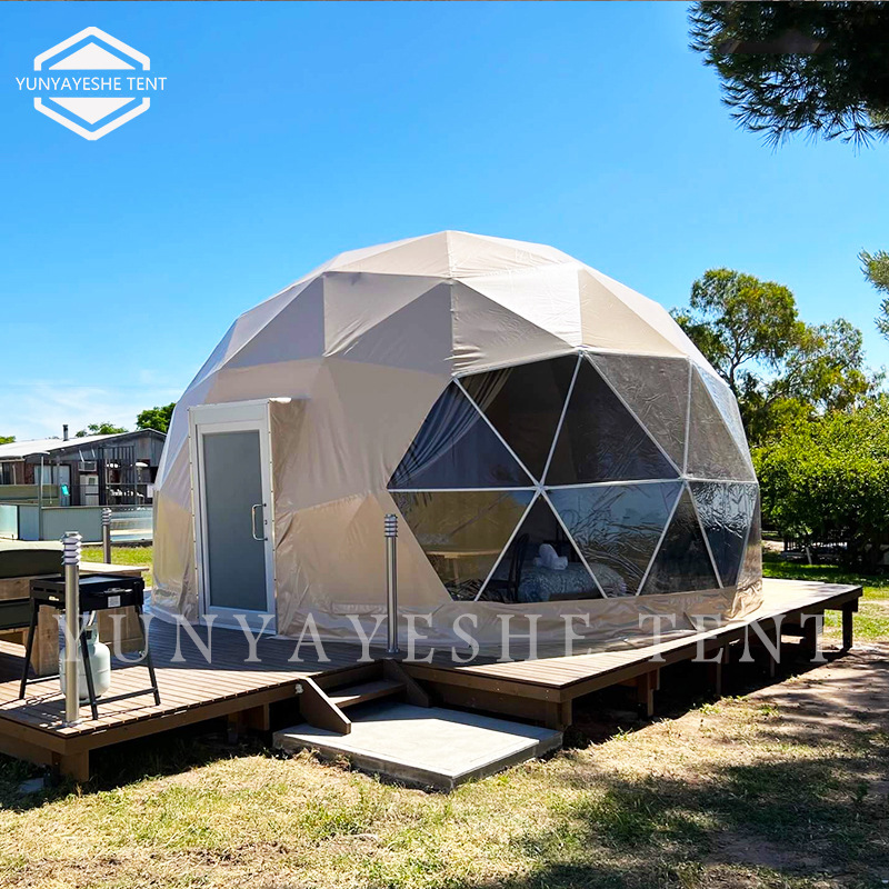 7米直径球形帐篷 星空酒店篷房 框架结构 内设保温隔热内衬 美观