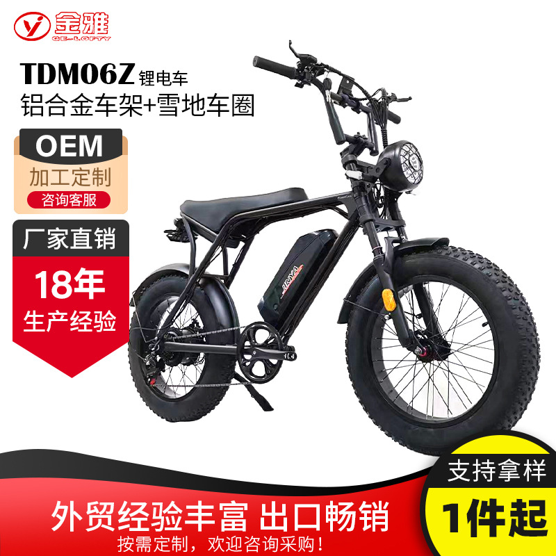 Electric snowmobile cross-border foreign trade wholesale fat tire electric car lithium battery fat tire mountain cross-country electric bicycle