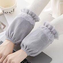 秋冬袖套女短款蕾丝防脏套袖秋冬干活手袖工作耐磨护袖羽绒服袖头